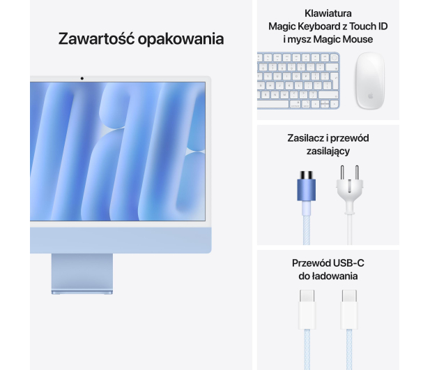 APPLE iMac 24 M4/16GB/1TB/MacOS Retina 4,5K Niebieski 10R GPU MWV33ZE/A/D1 - CTO [Z1EQ000PK] - 1292284 - zdjęcie 9